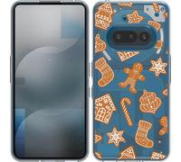 Cazy Housse adaptée pour Nothing Phone (3a) Housse en silicone Biscuit de Noël