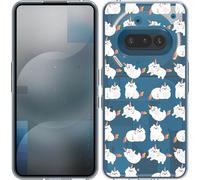 Cazy Housse adaptée pour Nothing Phone (3a) Housse en silicone Licorne-Chat