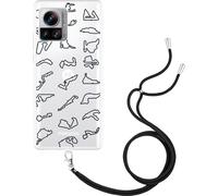 Cazy Housse avec chaîne Compatible avec Motorola Edge 30 Ultra - Circuits de Formule 1