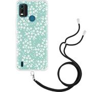 Cazy Housse avec chaîne Compatible avec Nokia C21 Plus - Fleurs de printemps