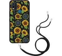 Cazy Housse avec chaîne Compatible avec Nokia C21 Plus - Tournesols
