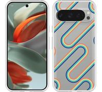 Cazy Housse Compatible avec Google Pixel 9 / 9 Pro Rétro-Arc-en-ciel II
