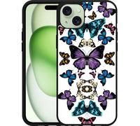 Cazy Housse Compatible avec iPhone 15 Plus Symétrie du papillon