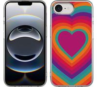 Cazy Housse Compatible avec iPhone 16e Cœur Rétro