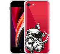 Cazy Housse Compatible avec iPhone SE 2020 - Tête Gorilla