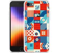 Cazy Housse Compatible avec iPhone SE 2022 - Abstraite Moderne Vermillon
