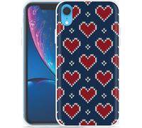 Cazy Housse Compatible avec iPhone Xr - Coeurs tricotés