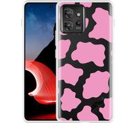 Cazy Housse Compatible avec Motorola ThinkPhone Rose Taches de vache