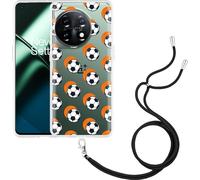 Cazy Housse Compatible avec OnePlus 11 Football Orange Ombre