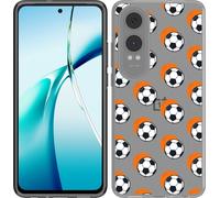 Cazy Housse Compatible avec OnePlus Nord CE4 Lite Football Ombre Orange