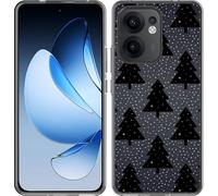 Cazy Housse Compatible avec Oppo Reno13 F (4G/5G) Arbres de Noël enneigés