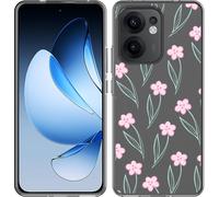 Cazy Housse Compatible avec Oppo Reno13 F (4G/5G) Fleurs roses
