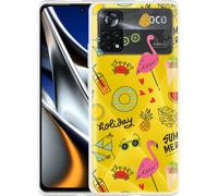 Cazy Housse Compatible avec Poco X4 Pro - SommerFlamingo