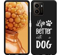 Cazy Housse compatible HMD Pulse+ Housse silicone noire - Life Is Better With a Dog - Weiss