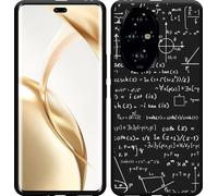 Cazy Housse compatible Honor 200 Pro Housse silicone Noir - Mathématique Blanc