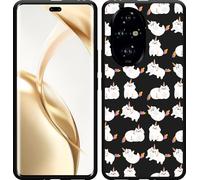 Cazy Housse compatible Honor 200 Pro Housse silicone noire - Chat Licorne