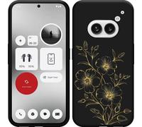Cazy Housse compatible Nothing Phone (2a) / (2a) Plus Housse silicone Noir - Mystic Flower