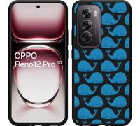 Cazy Housse compatible Oppo Reno12 Pro Housse silicone Noir - Baleines