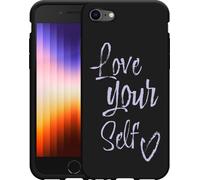 Cazy Housse Noir Compatible avec iPhone SE 2022 S'aimer soi-même