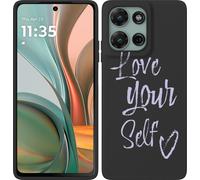 Cazy Housse Noir Compatible avec Motorola Moto G75 S'aimer soi-même