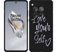 Cazy Housse Noir Compatible avec OnePlus 12 S'aimer soi-même