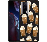 Cazy Housse Noir Compatible avec Poco F5 Pro Frappuccinos
