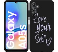 Cazy Housse Noir Compatible avec Samsung Galaxy A05s S'aimer soi-même