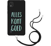 Cazy Housse noire avec chaîne Compatible avec Nokia C2 2nd Edition - Alles Komt Goed