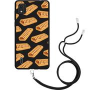 Cazy Housse noire avec chaîne Compatible avec Nokia C2 2nd Edition - Sandwiches au fricot