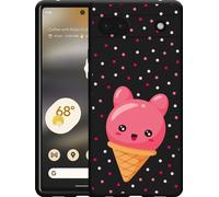 Cazy Housse noire Compatible avec Google Pixel 6a - Cône de glace