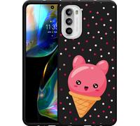 Cazy Housse noire Compatible avec Motorola Moto G82 - Cône de glace