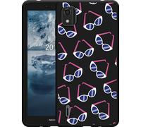 Cazy Housse noire Compatible avec Nokia C2 2nd Edition - Lunettes de soleil rétro I