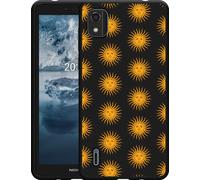 Cazy Housse noire Compatible avec Nokia C2 2nd Edition - Soleils Vintage