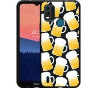 Cazy Housse noire Compatible avec Nokia C21 Plus - Chopes de bière