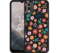 Cazy Housse noire Compatible avec Nokia C32 Always have flowers