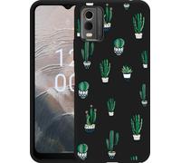 Cazy Housse noire Compatible avec Nokia C32 Cactus vert