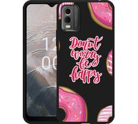 Cazy Housse noire Compatible avec Nokia C32 Donut Worry