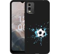 Cazy Housse noire Compatible avec Nokia C32 Football