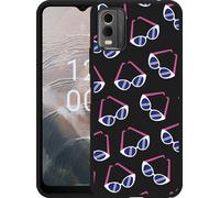 Cazy Housse noire Compatible avec Nokia C32 Lunettes de soleil rétro I