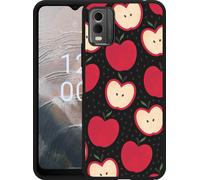 Cazy Housse noire Compatible avec Nokia C32 Pommes