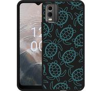 Cazy Housse noire Compatible avec Nokia C32 Tortues
