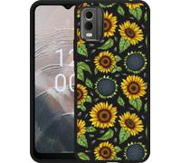 Cazy Housse noire Compatible avec Nokia C32 Tournesol