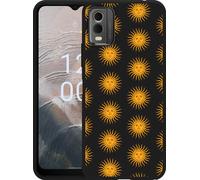 Cazy Housse noire Compatible avec Nokia C32 Vintage Soleils