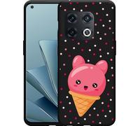 Cazy Housse noire Compatible avec OnePlus 10 Pro - Cône de glace