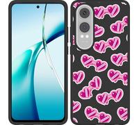 Cazy Housse noire Compatible avec OnePlus Nord CE4 Lite Lunettes de soleil en forme de cœur