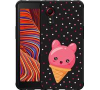 Cazy Housse noire Compatible avec Samsung Galaxy Xcover 5 - Cône de glace