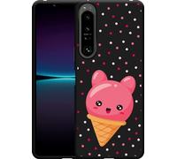 Cazy Housse noire Compatible avec Sony Xperia 1 IV - Cône de glace
