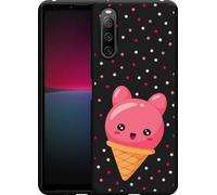 Cazy Housse noire Compatible avec Sony Xperia 10 IV - Cône de glace