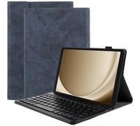 Housse pour Tablette avec Clavier Compatible avec Samsung Galaxy Tab A9 - Étui Clavier Bluetooth QWERTY - Vintage Bleu