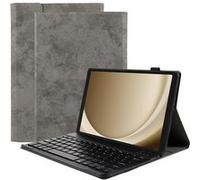 Housse pour Tablette avec Clavier Compatible avec Samsung Galaxy Tab A9 - Étui Clavier Bluetooth QWERTY - Vintage Gris